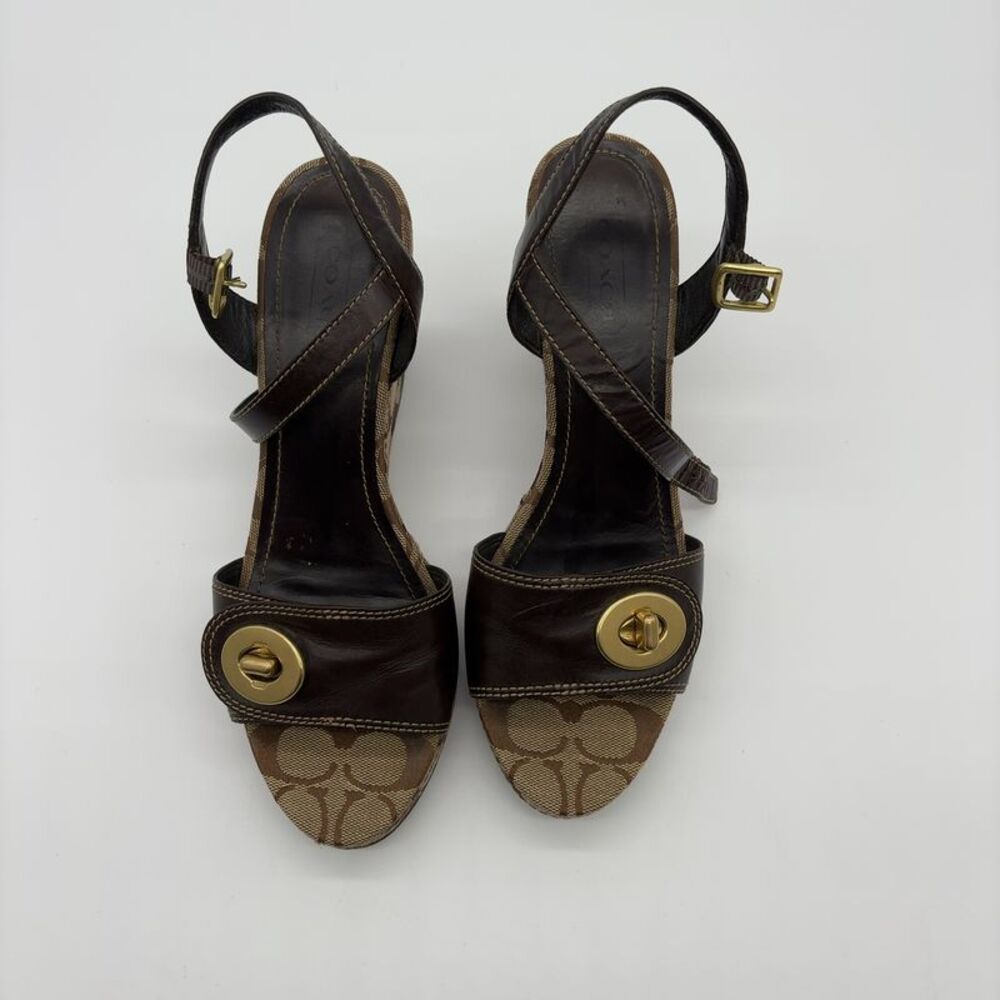 Coach Rana Signature Canvas Wedge Sandals - Picture 2 of 4